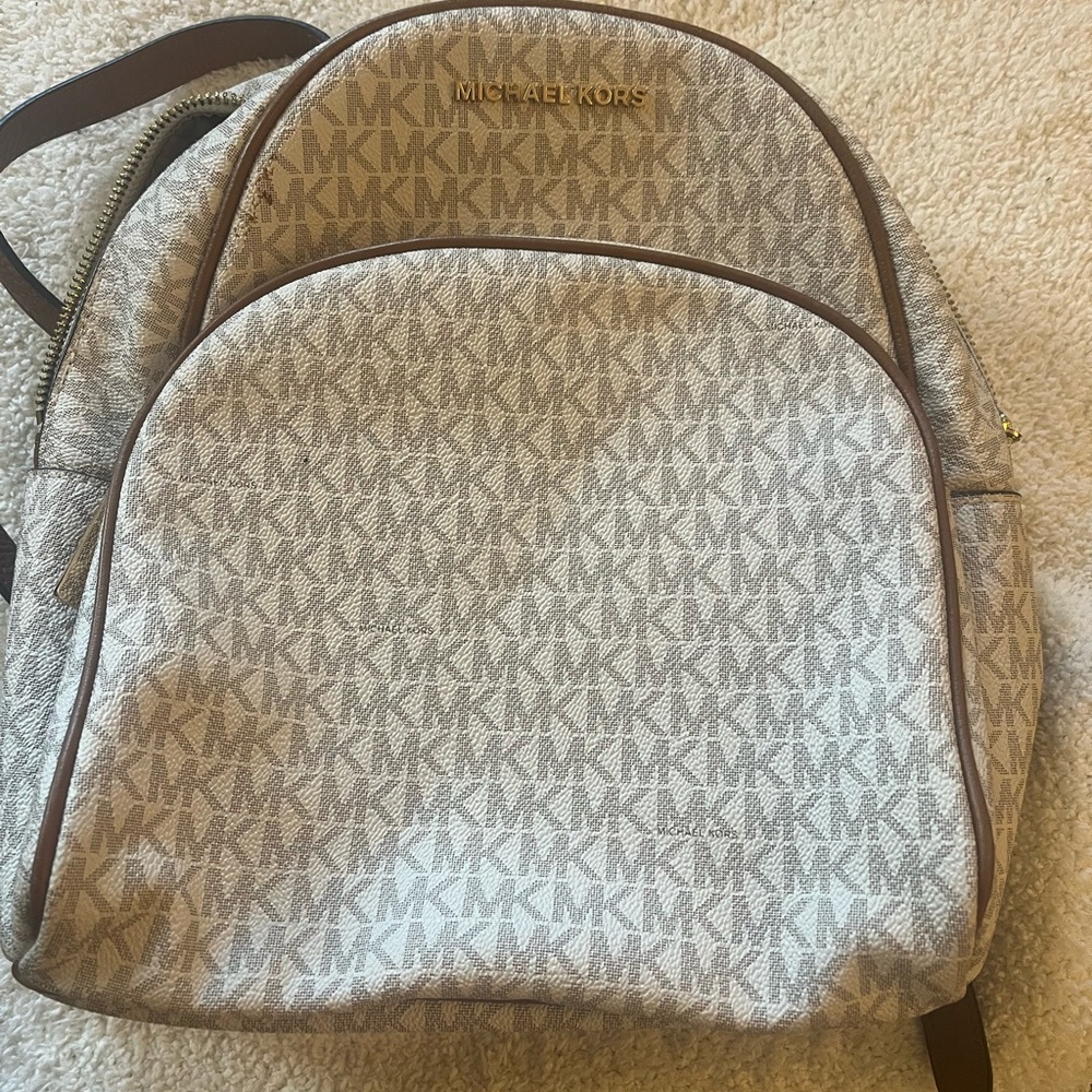 Michael Kors Light Brown Monogram Backpack